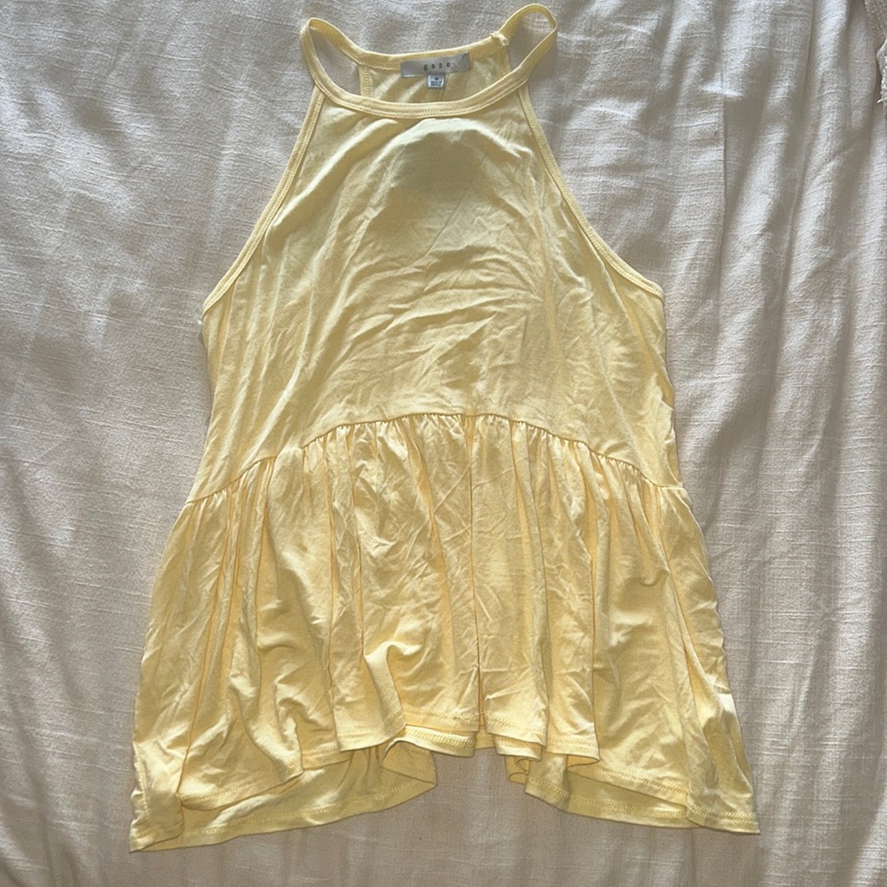 Yellow flowy tank top